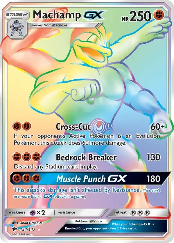154/147 from Burning Shadows Rainbow Rare Pokemon Card