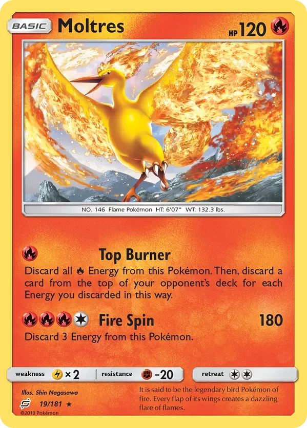 19/181 Moltres Holo Rare Pokemon Card