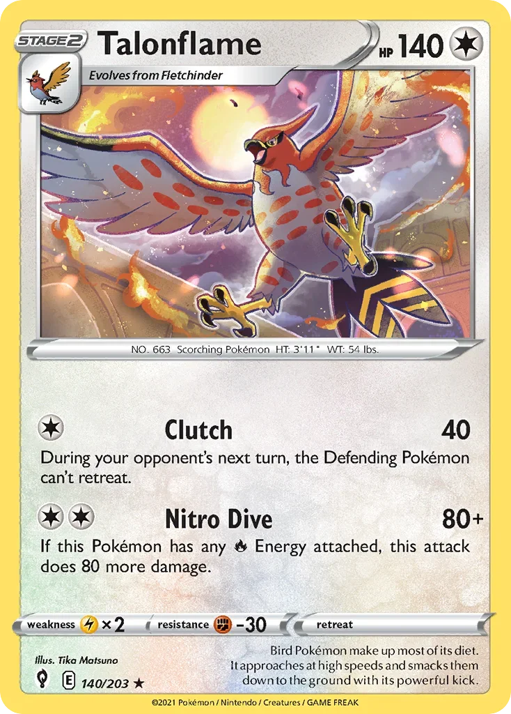 140/203 from Evolving Skies Rare Pokemon Card