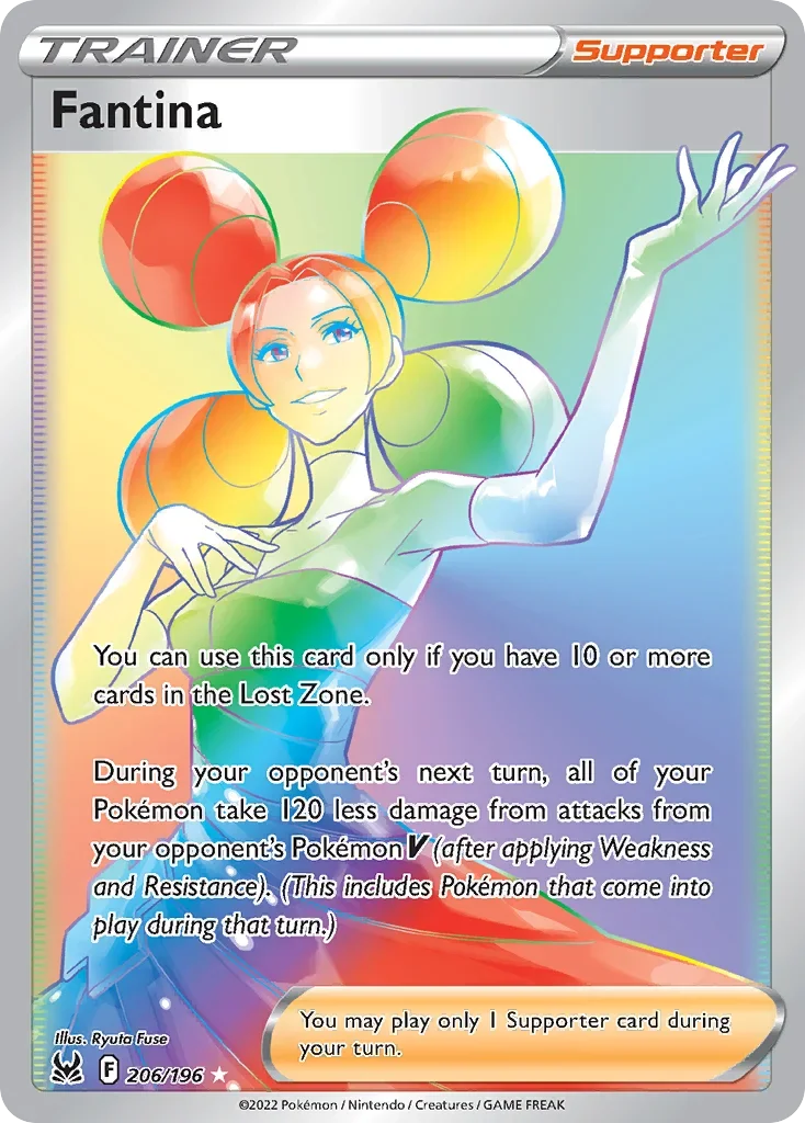 206/196 from Lost Origin Rainbow Rare Trainer Card