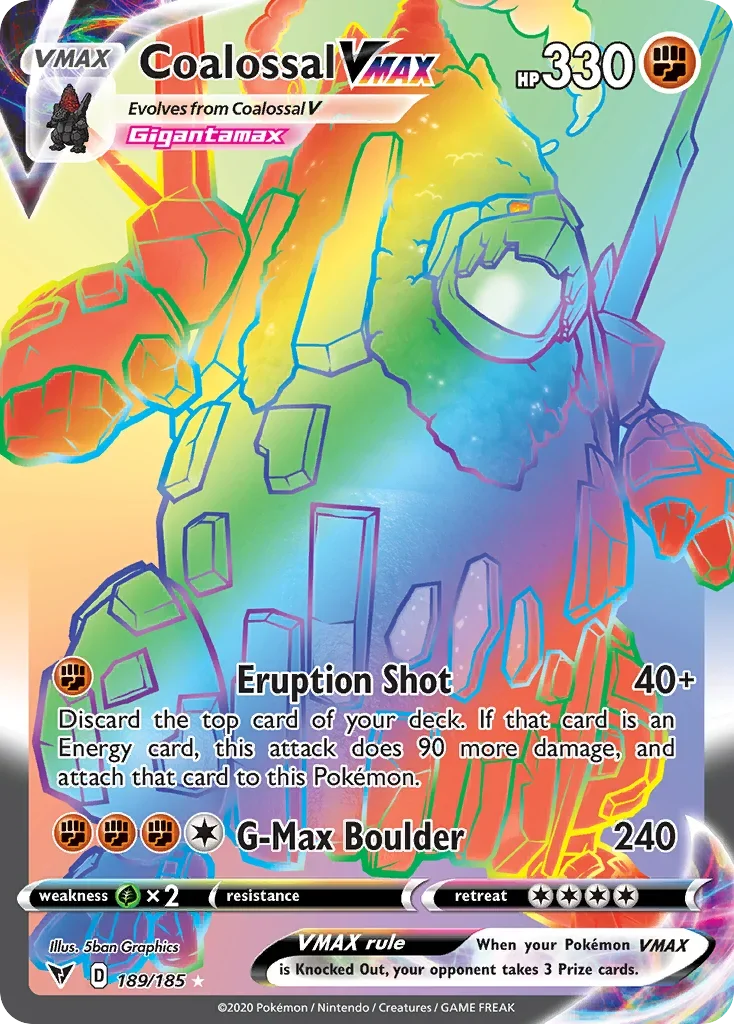 189/185 from Vivid Voltage Rainbow Rare Pokemon Card
