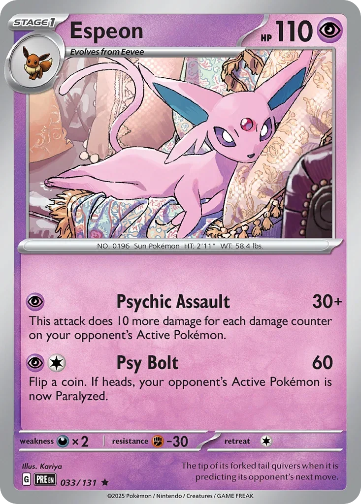 033/131 from Prismatic Evolutions Card List Rare Pokemon Card