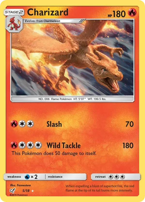 5/18 Charizard Holo Rare from Detective Pikachu Pokemon Card