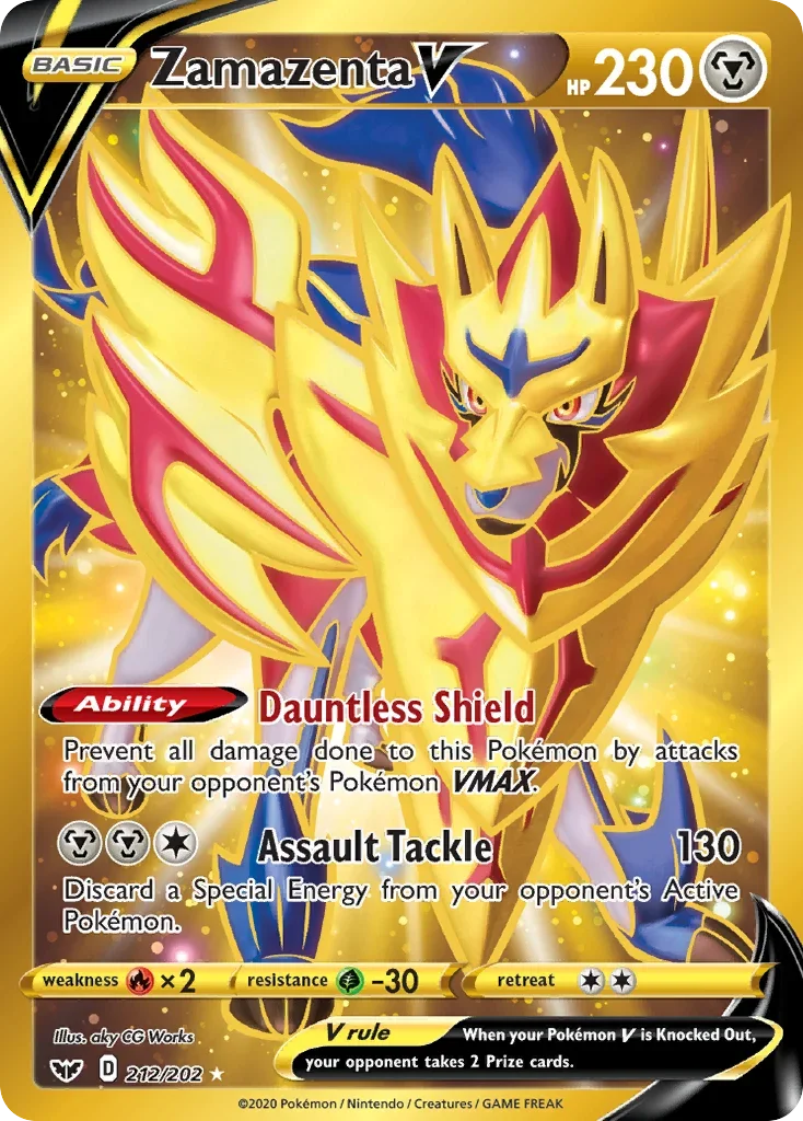 212/202 from Sword & Shield Gold Secret Rare Pokemon Card