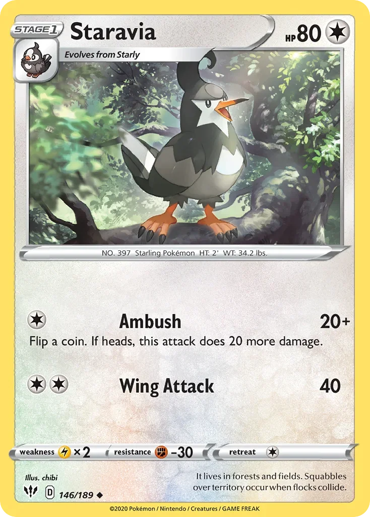 146/189 from Darkness Ablaze Uncommon Pokemon Card