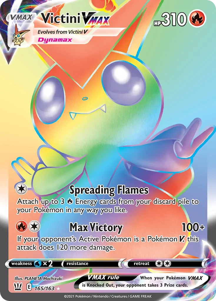 165/163 from Battle Styles Rainbow Rare Pokemon Card