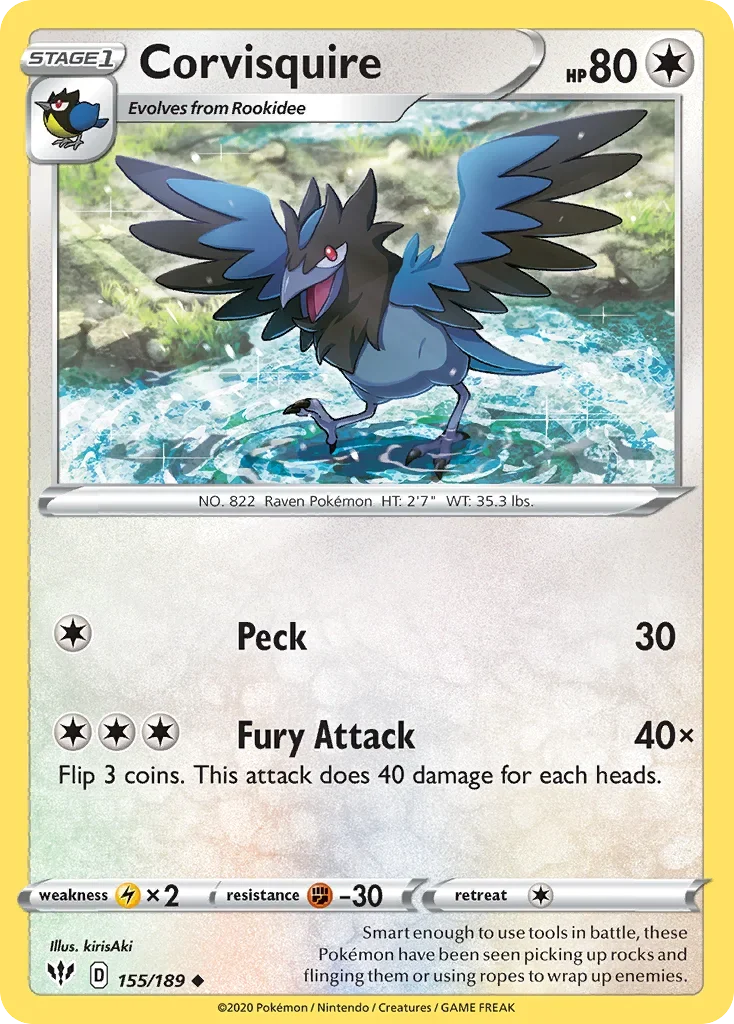 155/189 from Darkness Ablaze Uncommon Pokemon Card