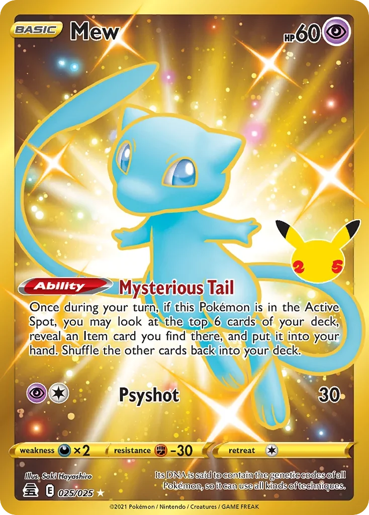 025/025 from Celebrations Gold Secret Rare Pokemon Card