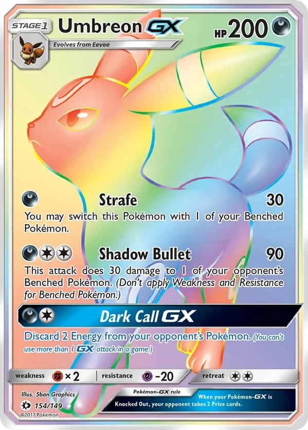 154/149 from Sun & Moon Base Rainbow Rare Pokemon Card