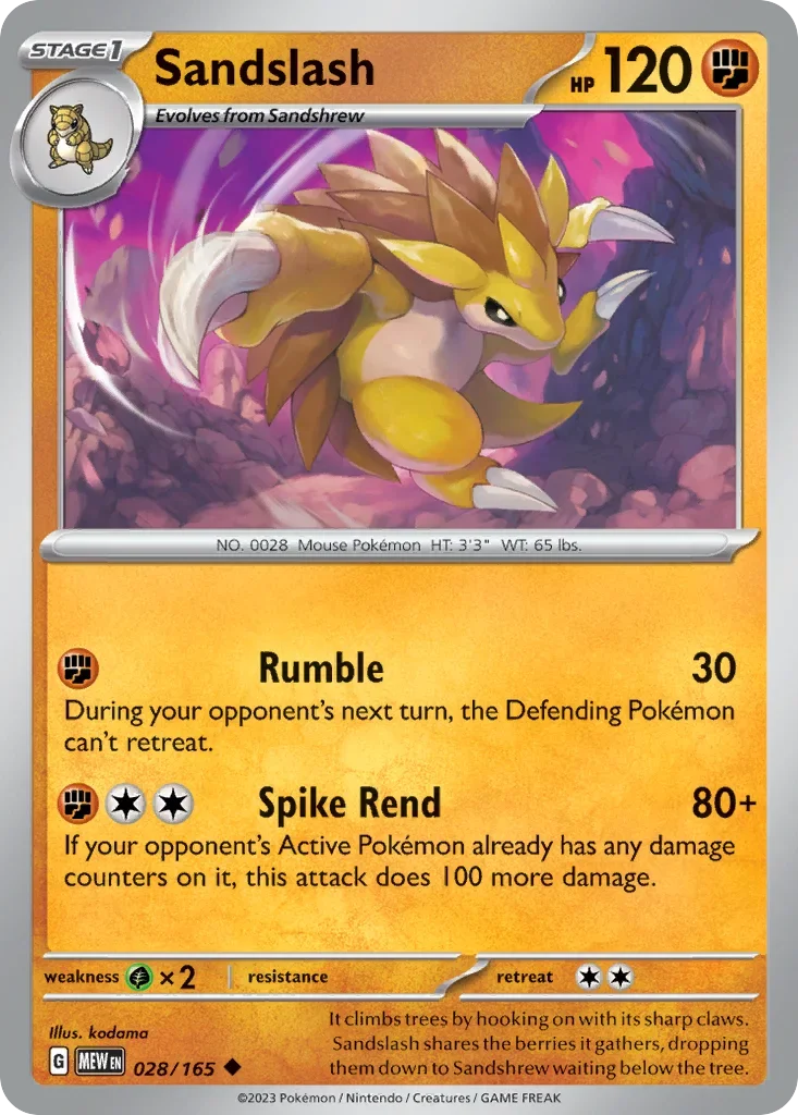 028/165 from 151 Uncommon Pokemon Card