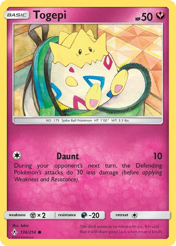 136/214 Togepi Common Pokemon Card