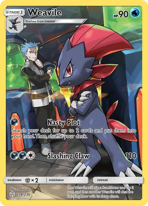 238/236 Weavile Secret Character Rare Pokemon Card