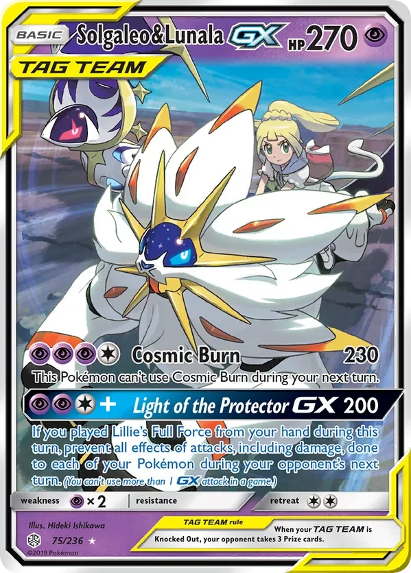 75/236 Solgaleo & Lunala GX Ultra Rare Pokemon Card