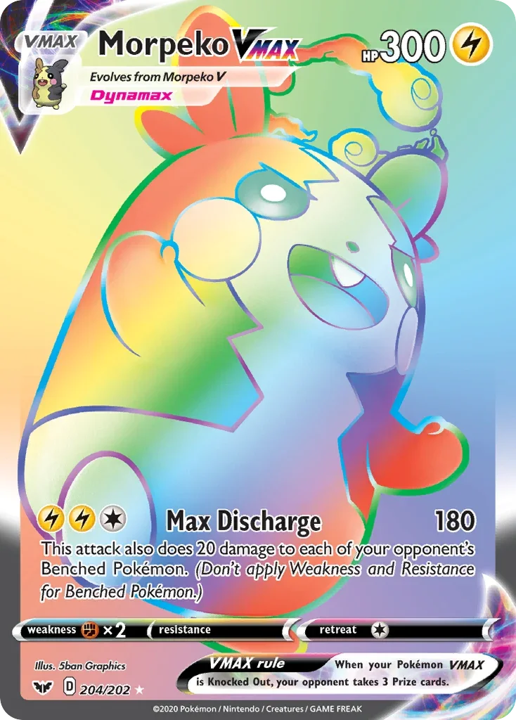 204/202 from Sword & Shield Rainbow Rare Pokemon Card