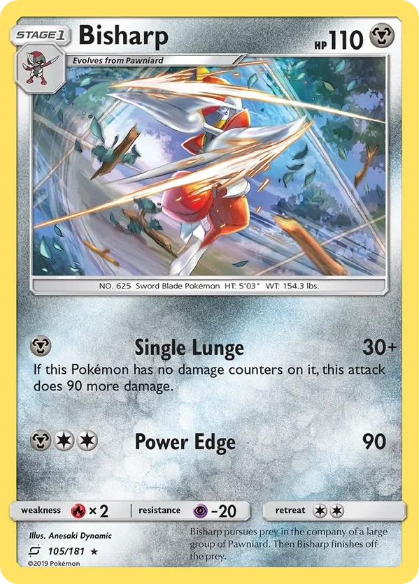 105/181 Bisharp Rare Pokemon Card