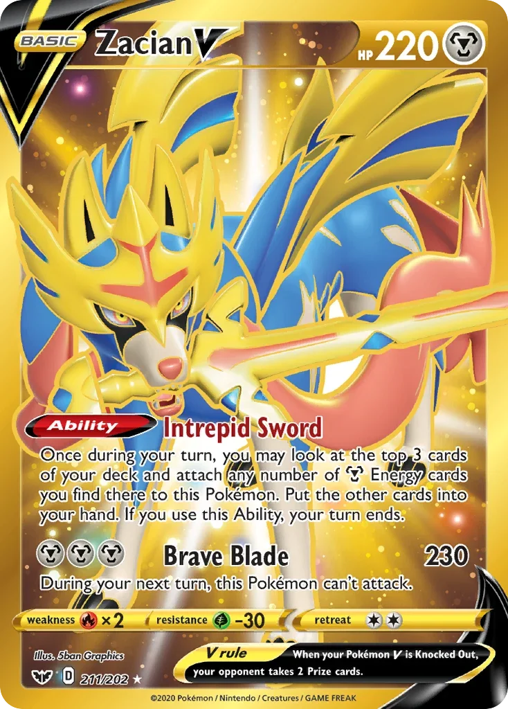 211/202 from Sword & Shield Gold Secret Rare Pokemon Card