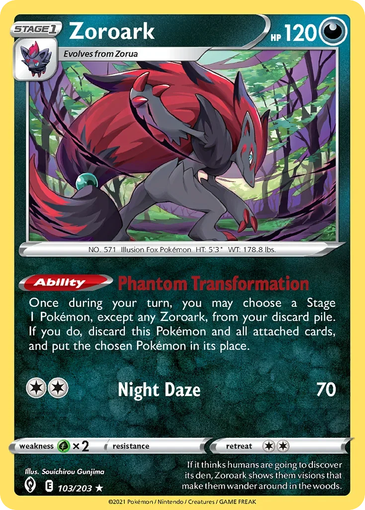 103/203 from Evolving Skies Holo Rare Pokemon Card