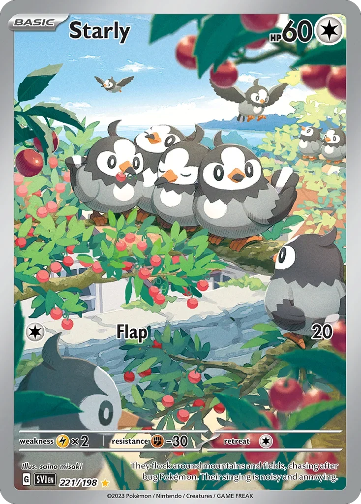 221/198 from Scarlet & Violet Illustration Rare Pokemon Card