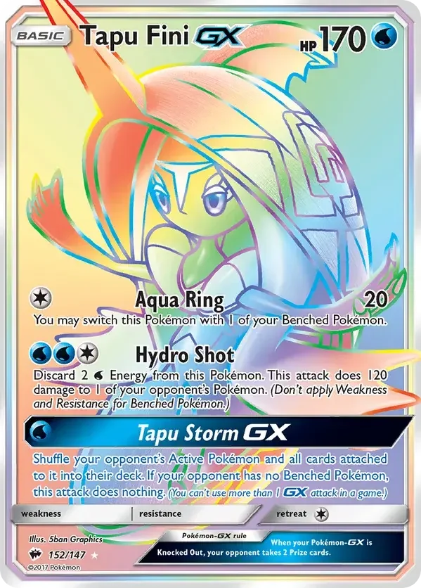 152/147 from Burning Shadows Rainbow Rare Pokemon Card