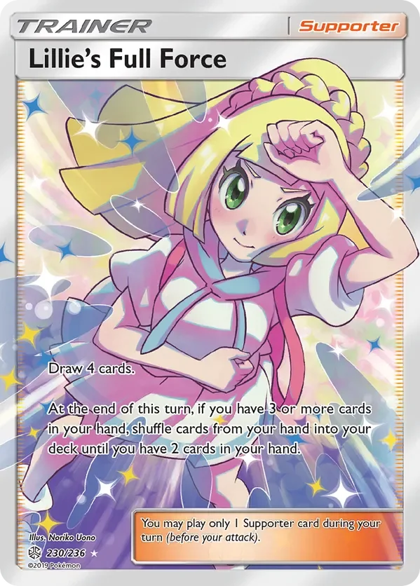 230/236 Lillie's Full Force Full Art Ultra Rare Trainer Card