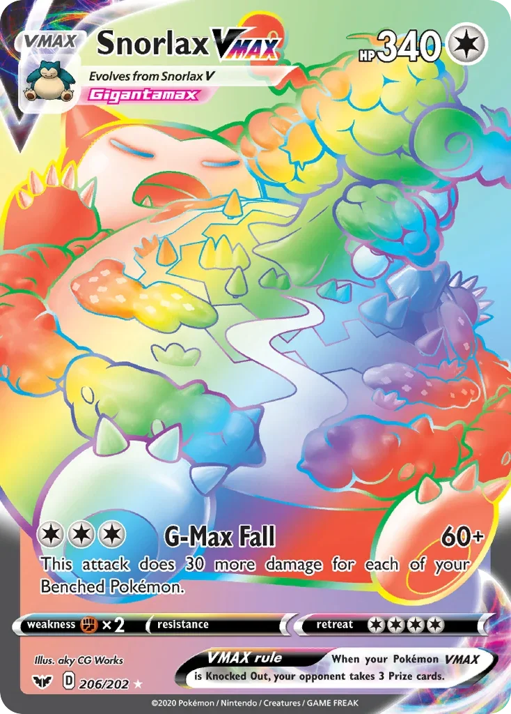 206/202 from Sword & Shield Rainbow Rare Pokemon Card