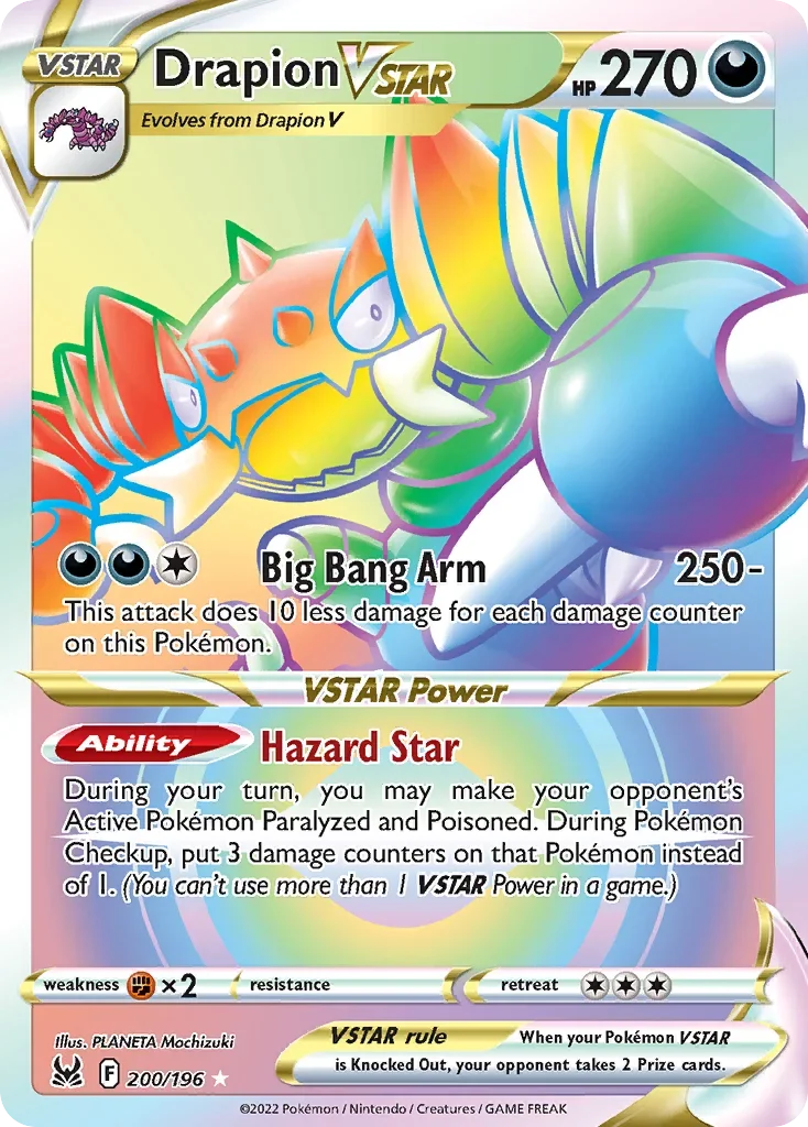 200/196 from Lost Origin Rainbow Rare Pokemon Card