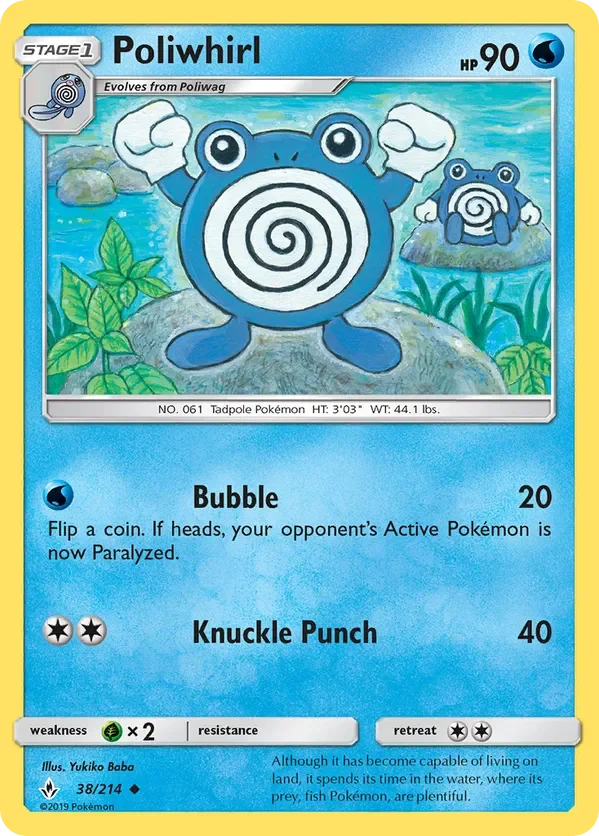 38/214 Poliwhirl Uncommon Pokemon Card