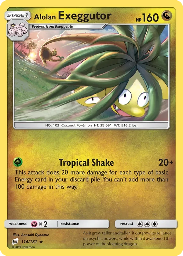 114/181 Alolan Exeggutor Rare Pokemon Card