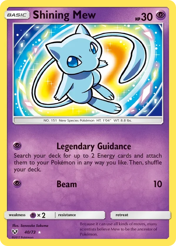 40/73 from Shining Legends Shiny Holo Rare Pokemon Card