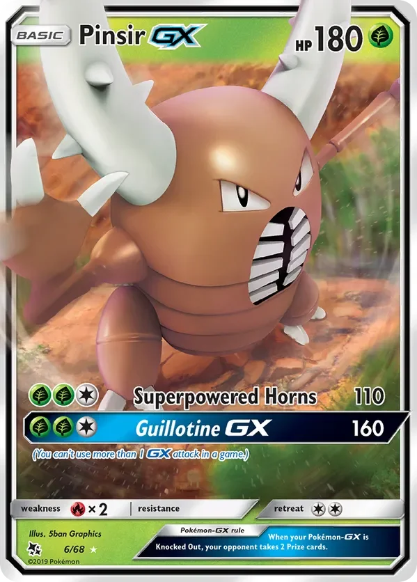 6/68 Pinsir GX Ultra Rare Pokemon Card