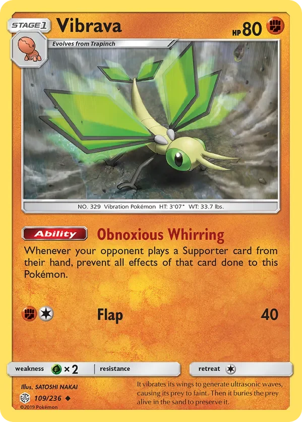 109/236 Vibrava Uncommon Pokemon Card