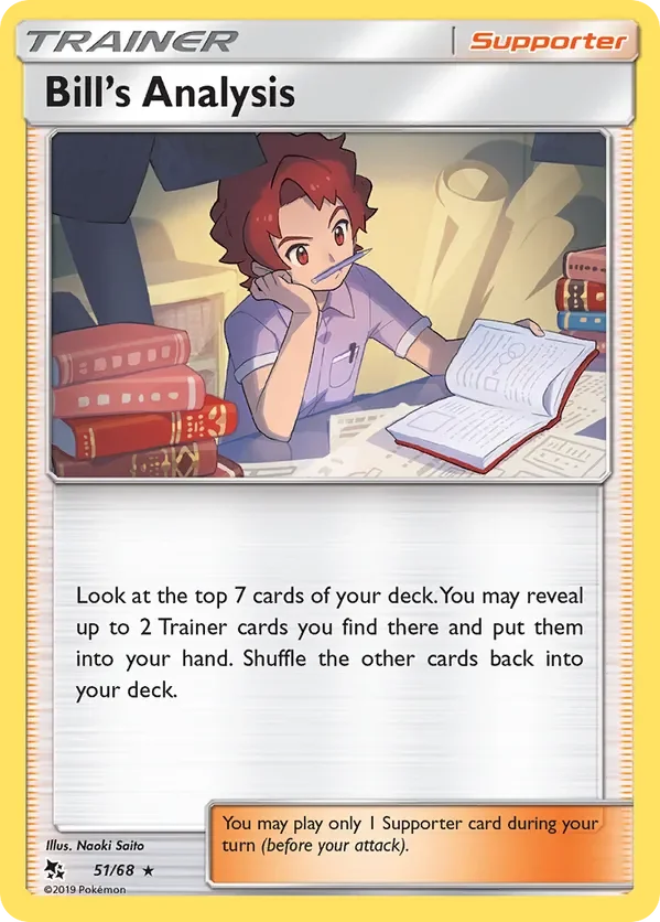 51/68 Bill's Analysis Rare Trainer Card