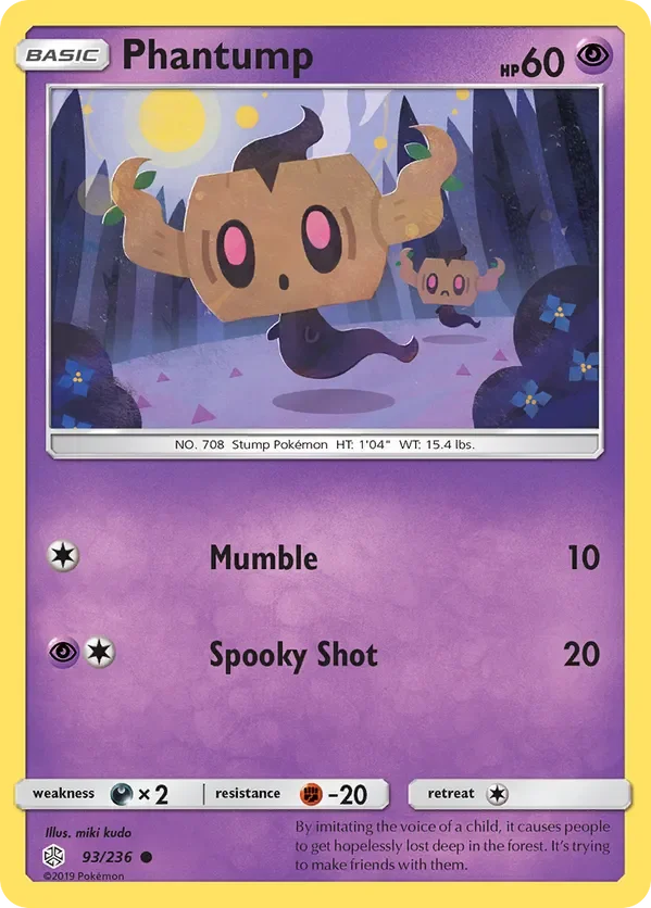 93/236 Phantump Common Pokemon Card