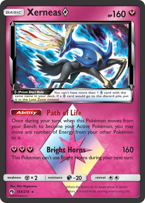 144/214 from Lost Thunder Prism Rare Pokemon Card