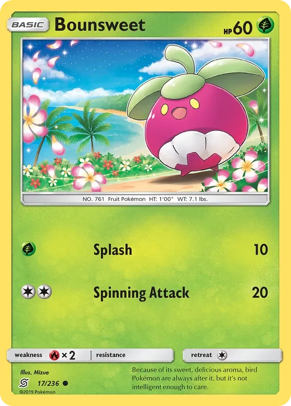 17/236 Bounsweet Common Pokemon Card