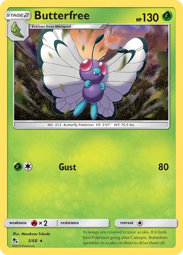 3/68 Butterfree Rare Pokemon Card