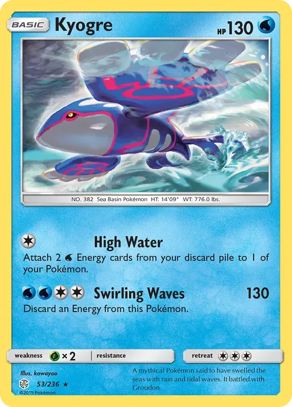 53/236 Kyogre Rare Pokemon Card
