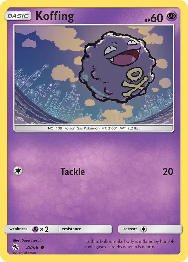 28/68 Koffing Common Pokemon Card