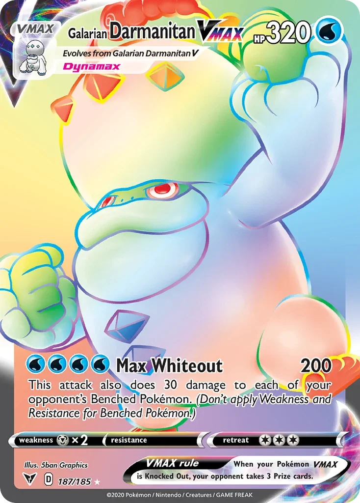 187/185 from Vivid Voltage Rainbow Rare Pokemon Card
