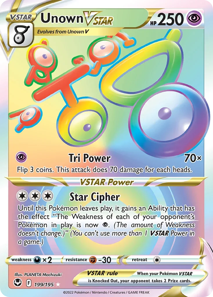 199/195 from Silver Tempest Rainbow Rare Pokemon Card