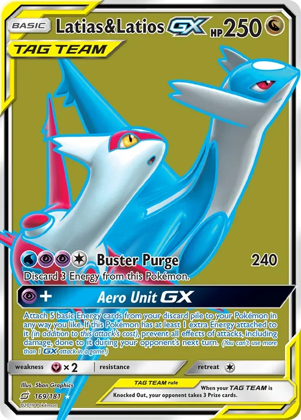 169/181 Latias & Latios GX Full Art Ultra Rare Pokemon Card