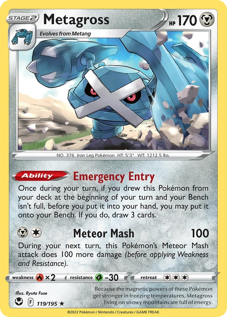 119/195 from Silver Tempest Holo Rare Pokemon Card