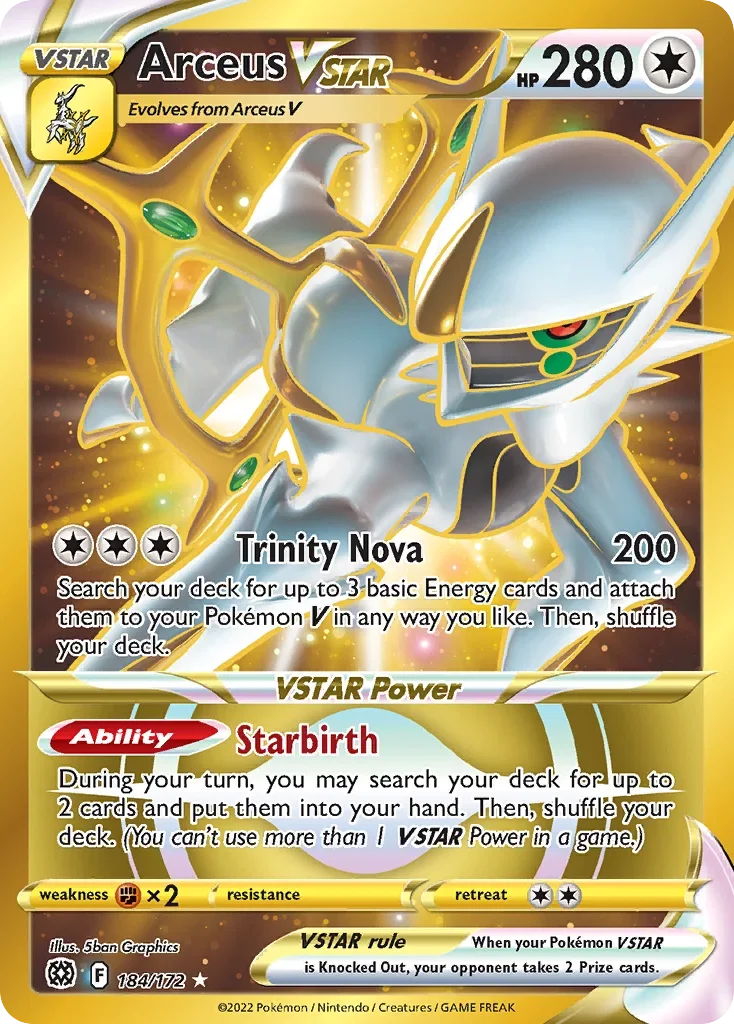 184/172 from Brilliant Stars Gold Secret Rare Pokemon Card