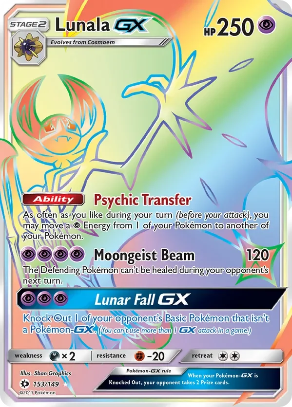 153/149 from Sun & Moon Base Rainbow Rare Pokemon Card