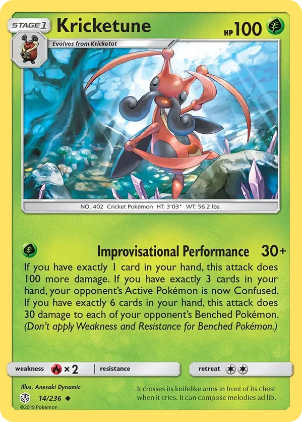 14/236 Kricketune Uncommon Pokemon Card