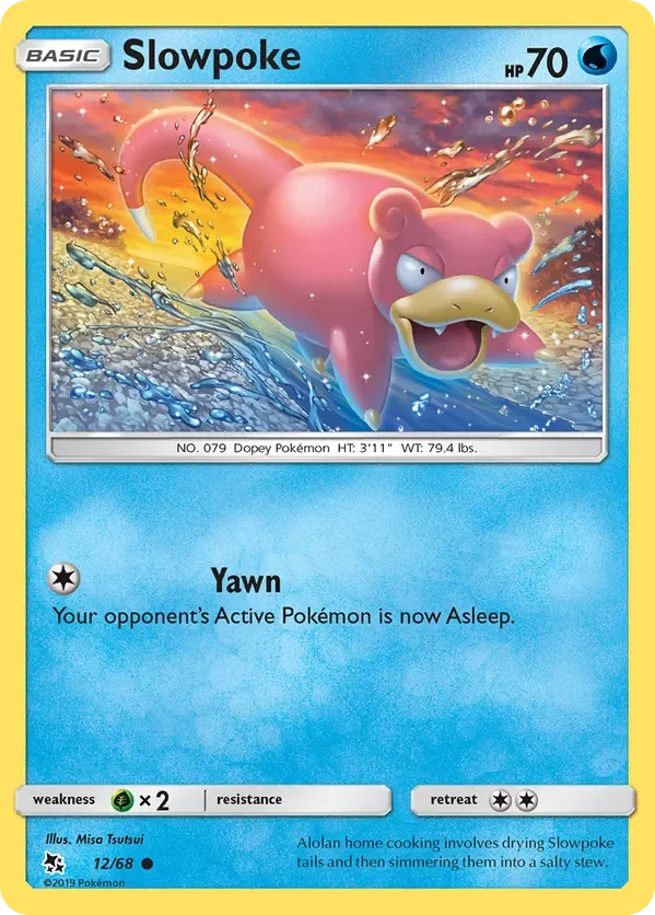 12/68 Slowpoke Common Pokemon Card