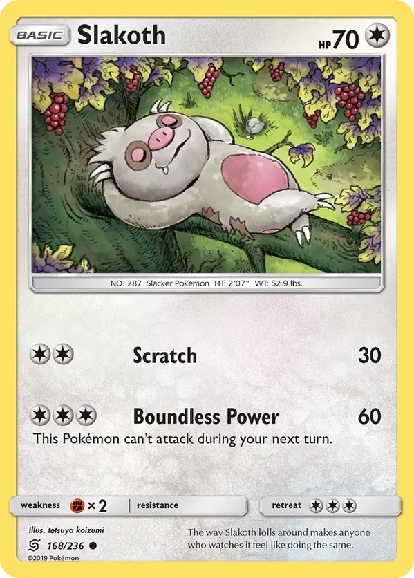 168/236 Slakoth Common Pokemon Card