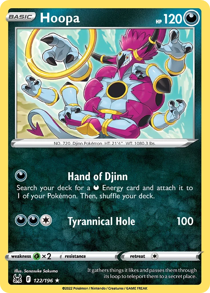 122/196 from Lost Origin Rare Pokemon Card