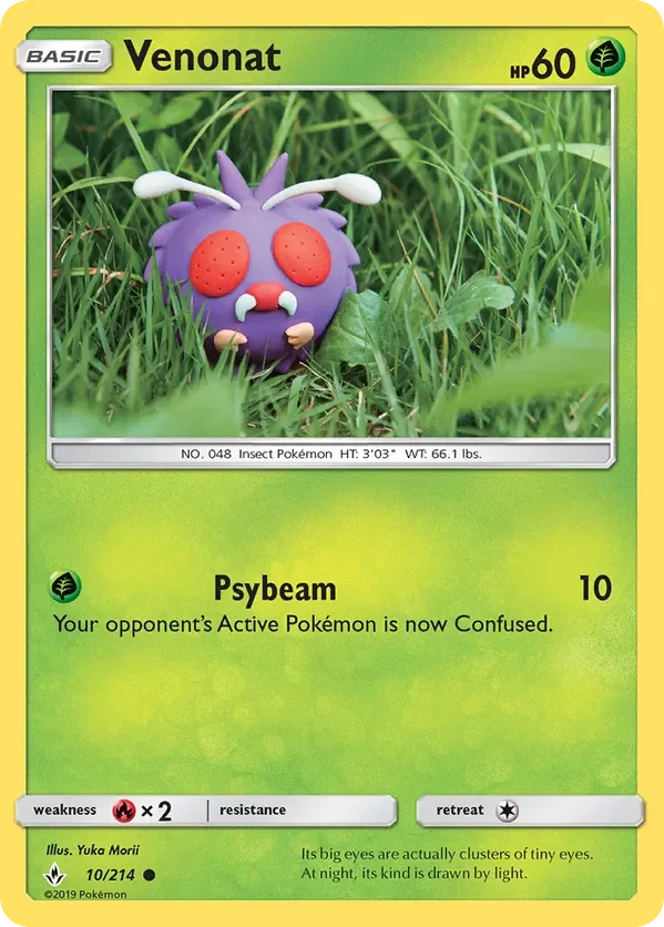 10/214 Venonat Common Pokemon Card