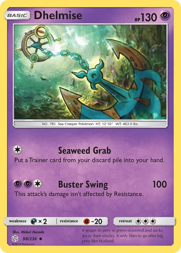 98/236 Dhelmise Uncommon Pokemon Card